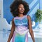 Ariel Mermaid Deluxe Costume Dress with Scaled Print and Flowing Fin Ruffles